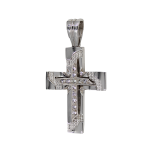 Γυναικείος λευκόχρυσος σταυρός 14Κ - ST1201