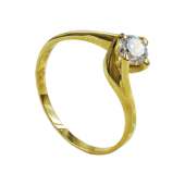 Μονόπετρο δαχτυλίδι χρυσό 14Κ - MD52325