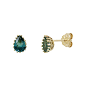 Σκουλαρίκια Δάκρυ Χρυσά 14Κ Με Ζιργκόν Πέτρες - S1183_0