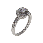 Δαχτυλίδι ροζέτα λευκόχρυσο 14Κ - D42460